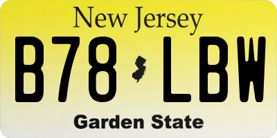 NJ license plate B78LBW