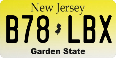 NJ license plate B78LBX