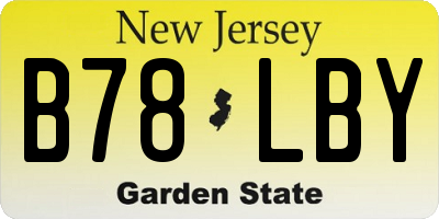 NJ license plate B78LBY