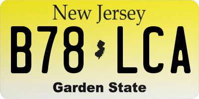 NJ license plate B78LCA
