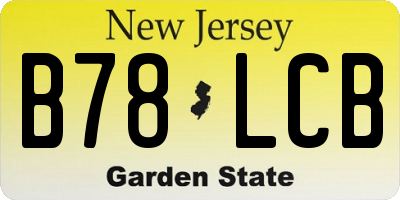 NJ license plate B78LCB