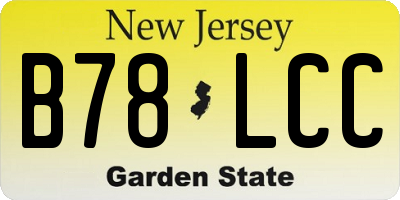 NJ license plate B78LCC