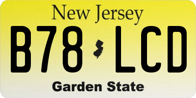 NJ license plate B78LCD