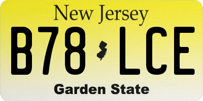 NJ license plate B78LCE