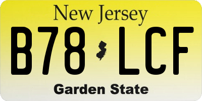 NJ license plate B78LCF