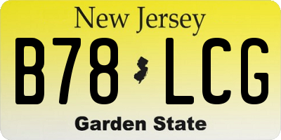 NJ license plate B78LCG