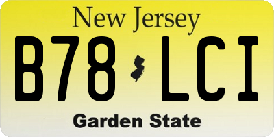 NJ license plate B78LCI