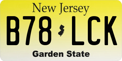 NJ license plate B78LCK