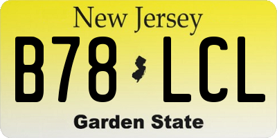 NJ license plate B78LCL