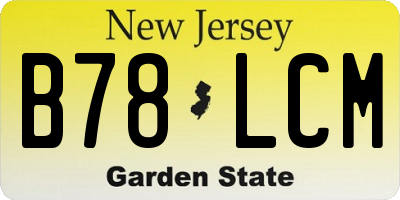 NJ license plate B78LCM