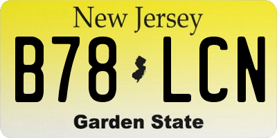 NJ license plate B78LCN