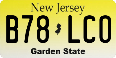 NJ license plate B78LCO