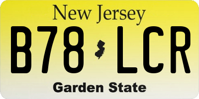 NJ license plate B78LCR