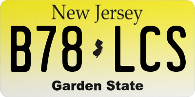 NJ license plate B78LCS