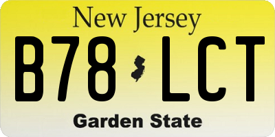 NJ license plate B78LCT