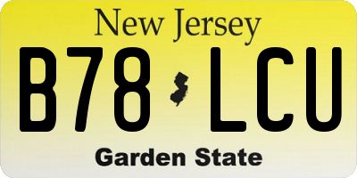 NJ license plate B78LCU