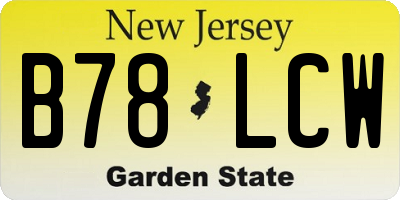 NJ license plate B78LCW