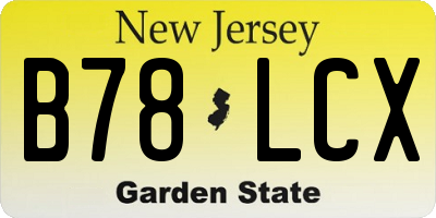 NJ license plate B78LCX