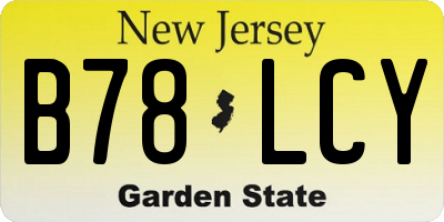 NJ license plate B78LCY