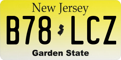 NJ license plate B78LCZ