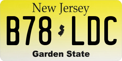 NJ license plate B78LDC