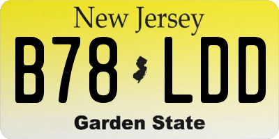 NJ license plate B78LDD