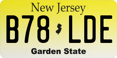 NJ license plate B78LDE