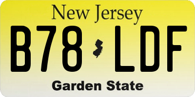 NJ license plate B78LDF