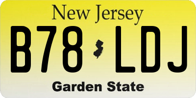 NJ license plate B78LDJ