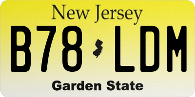 NJ license plate B78LDM