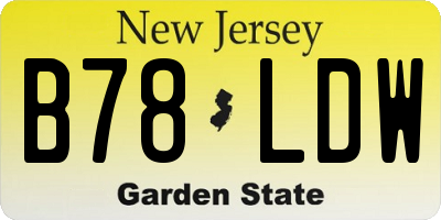 NJ license plate B78LDW