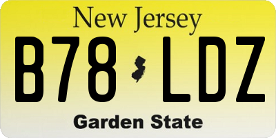 NJ license plate B78LDZ