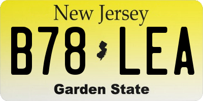 NJ license plate B78LEA