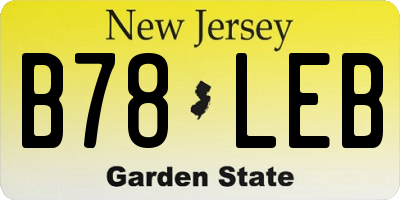 NJ license plate B78LEB