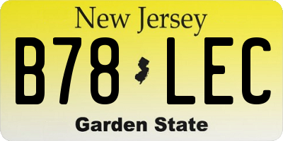 NJ license plate B78LEC