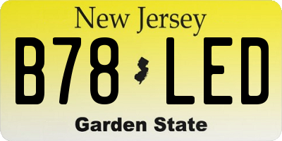 NJ license plate B78LED