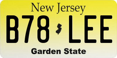 NJ license plate B78LEE