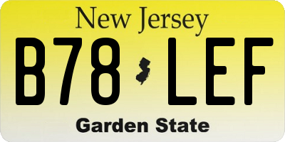 NJ license plate B78LEF