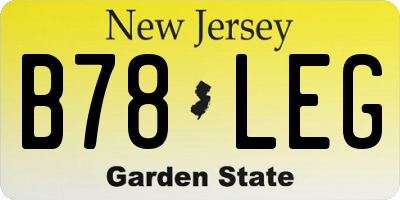 NJ license plate B78LEG