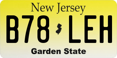 NJ license plate B78LEH