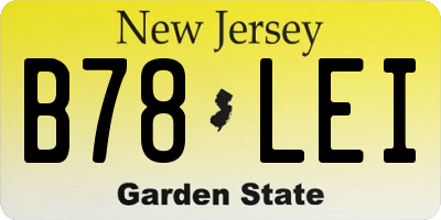 NJ license plate B78LEI
