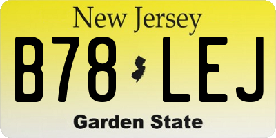 NJ license plate B78LEJ