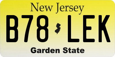 NJ license plate B78LEK