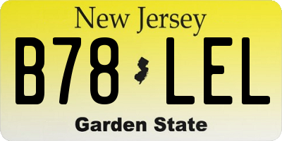 NJ license plate B78LEL
