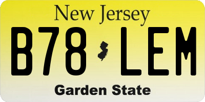 NJ license plate B78LEM