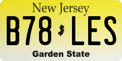 NJ license plate B78LES