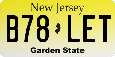 NJ license plate B78LET