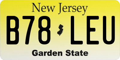 NJ license plate B78LEU