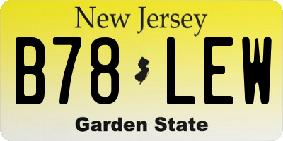 NJ license plate B78LEW