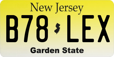NJ license plate B78LEX